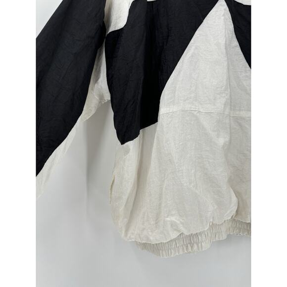 Active Exposure Vintage Jacket Mens XL White Black Windbreaker Geometric Sheer - Picture 11 of 16